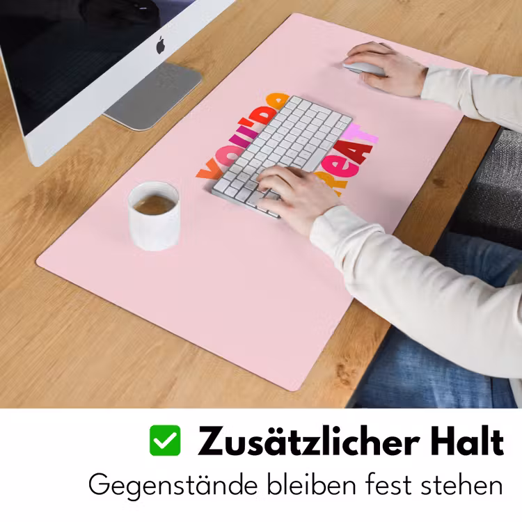 You're doing great - Roze - Kleurrijk Muismat XXL klein -ysfeer3_duits