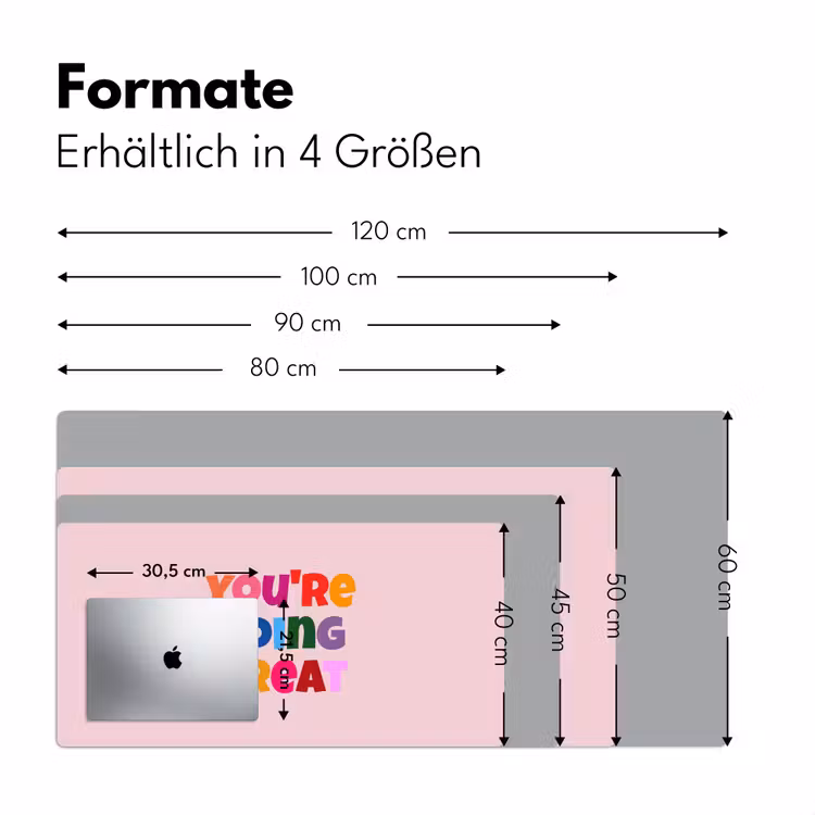 You're doing great - Roze - Kleurrijk Muismat XXL klein -ysfeer5_duits