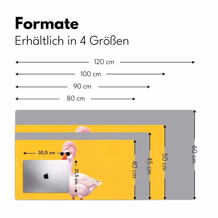 Eend - Zonnebril - Geel Muismat XXL klein -ysfeer5_duits