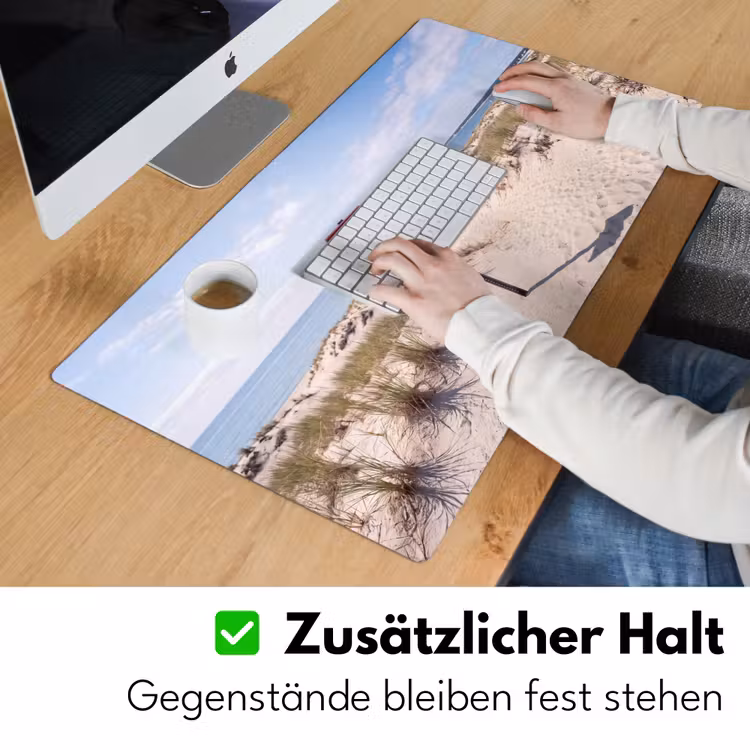 Schreibtischunterlage - Düne – Schild – Küste – Landschaft – Rot - Duin - Bord - Kust - Landschap - Rood Muismat XXL klein