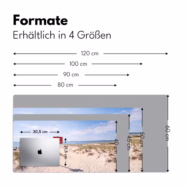 Schreibtischunterlage - Düne – Schild – Küste – Landschaft – Rot - Duin - Bord - Kust - Landschap - Rood Muismat XXL klein