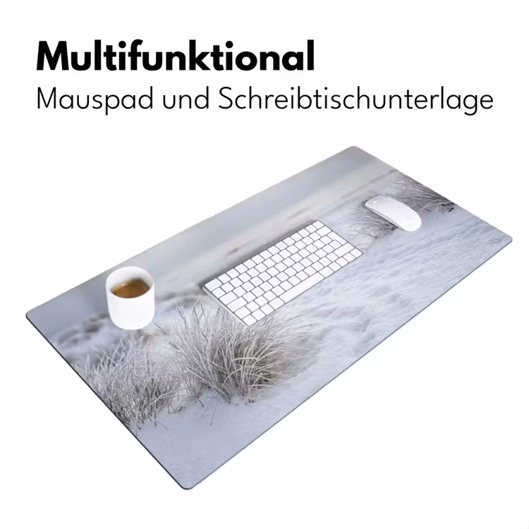 Duinen - Sneeuw - Strand - Winter - Serene Muismat XXL klein -ysfeer4_duits