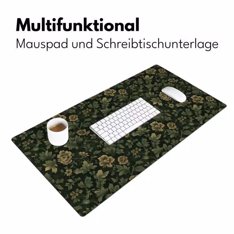 Donker - Groen - Goud - Botanisch Muismat XXL klein 681 -ysfeer4_duits