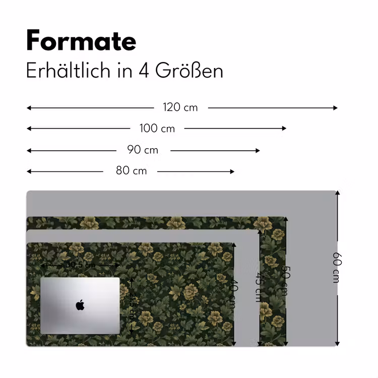 Donker - Groen - Goud - Botanisch Muismat XXL klein 681 -ysfeer5_duits
