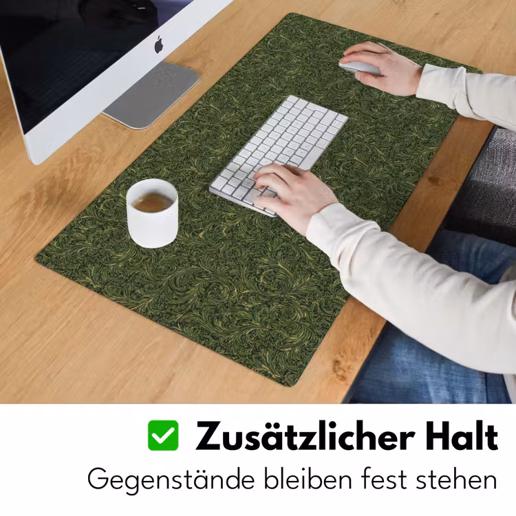 Donker - Groen - Krullend - Botanisch Muismat XXL klein 681 -ysfeer3_duits
