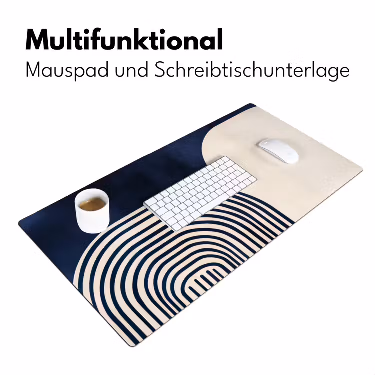 Donkerblauw - Abstract - Lijnen Muismat XXL klein -ysfeer4_duits
