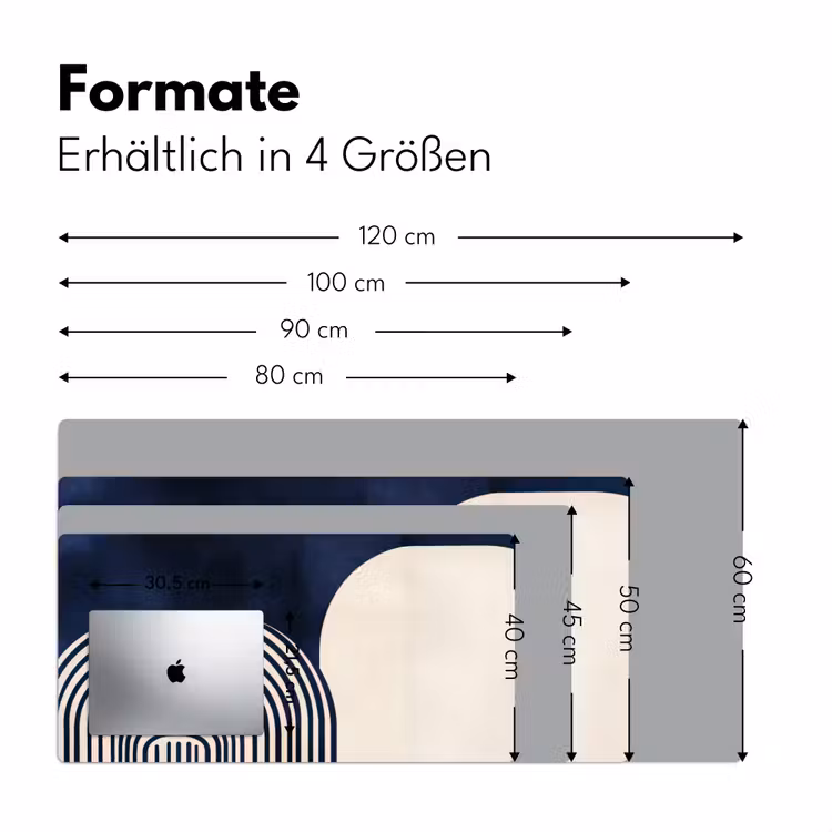 Donkerblauw - Abstract - Lijnen Muismat XXL klein -ysfeer5_duits