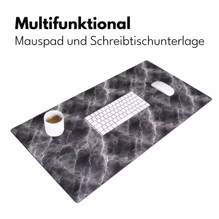 Donkergrijs - Bliksem - Marmer Muismat XXL klein 681 -ysfeer4_duits