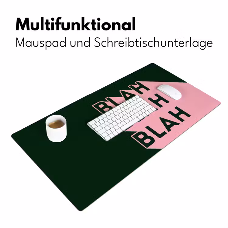 Donkergroen - Tekst - Schaduw - Grafisch Muismat XXL klein -ysfeer4_duits