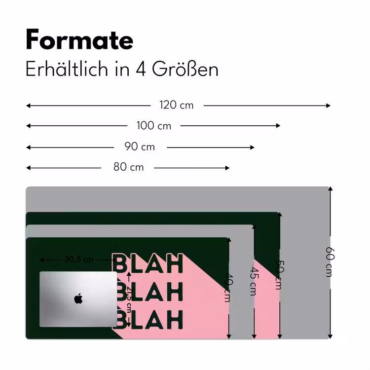 Donkergroen - Tekst - Schaduw - Grafisch Muismat XXL klein -ysfeer5_duits