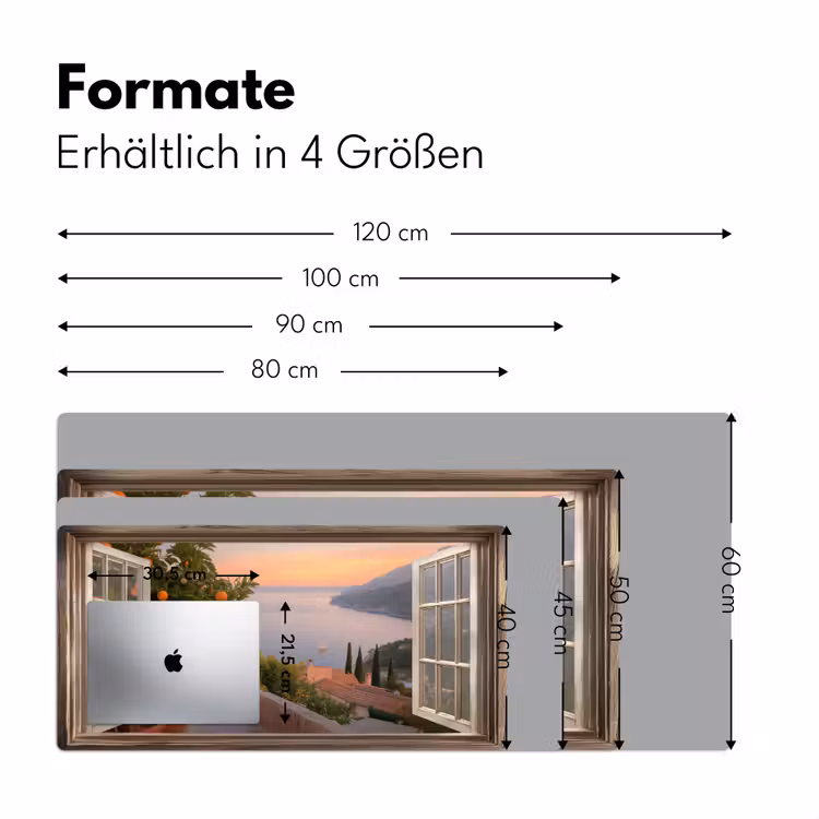Doorkijk - Uitzicht - Meer - Landschap Muismat XXL klein -ysfeer5_duits