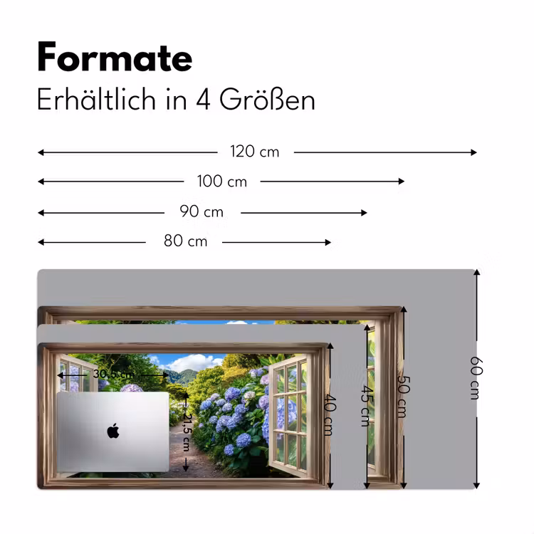 Doorkijk - Hortensia - Pad - Natuur Muismat XXL klein -ysfeer5_duits