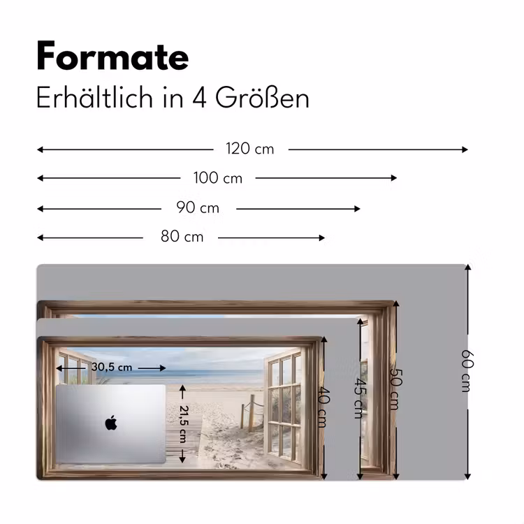 Doorkijk - Strand - Duinen - Pad - Landschap Muismat XXL klein -ysfeer5_duits