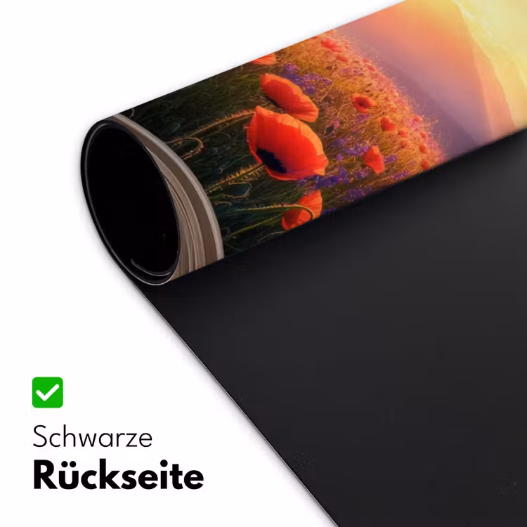 Doorkijk - Klaprozen - Bloemen - Rood - Open raam Muismat XXL klein -ysfeer2_duits