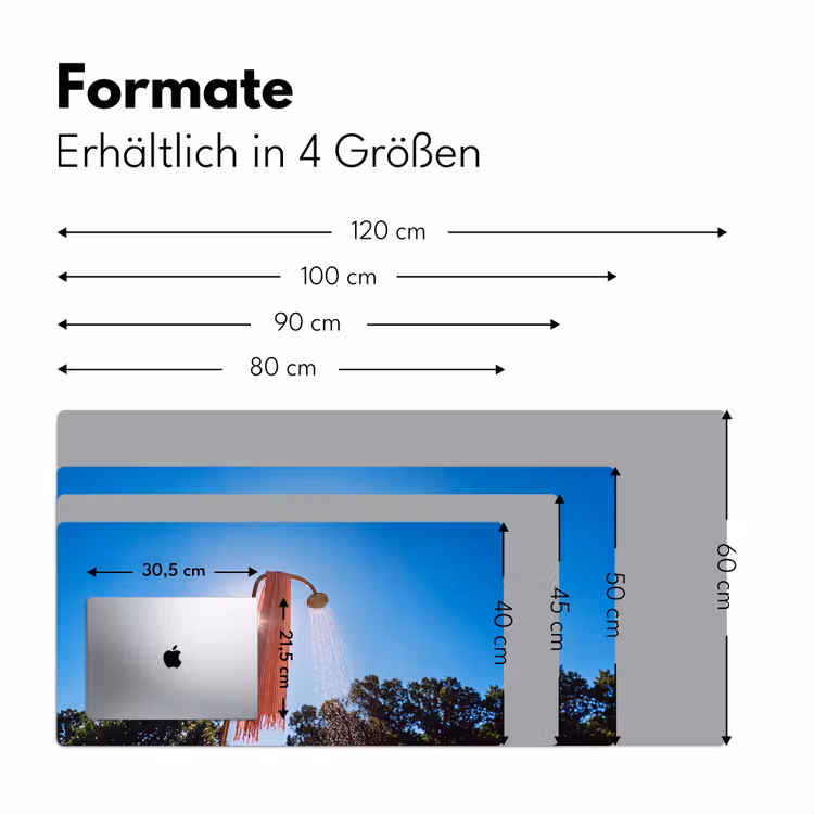 Schreibtischunterlage - Dusche – Wasser – Sommer – Blau - Douche - Water - Zomer - Blauw Muismat XXL klein