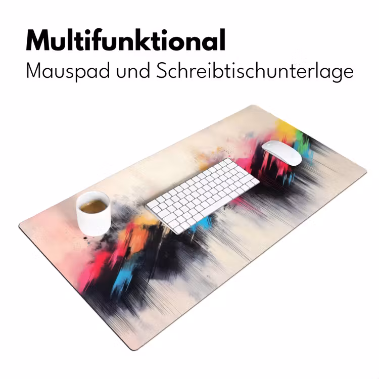 Dynamisch - Abstract - Kleurrijk - Zwart Muismat XXL klein -ysfeer4_duits