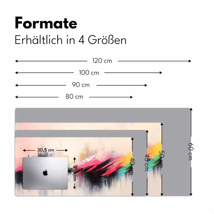 Dynamisch - Abstract - Kleurrijk - Zwart Muismat XXL klein -ysfeer5_duits
