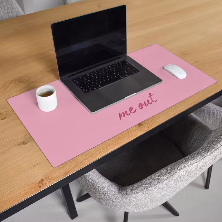 Eat me out don't stress me out - Roze - Handgeschreven Muismat XXL klein -sfeer1