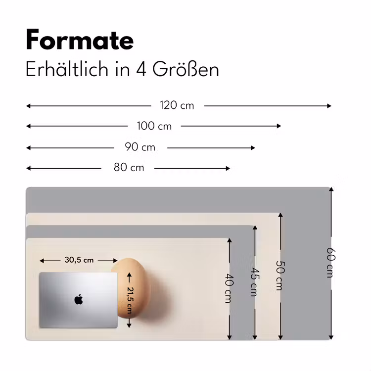 Ei - Beige - Ovaal - Egaal Muismat XXL klein -ysfeer5_duits