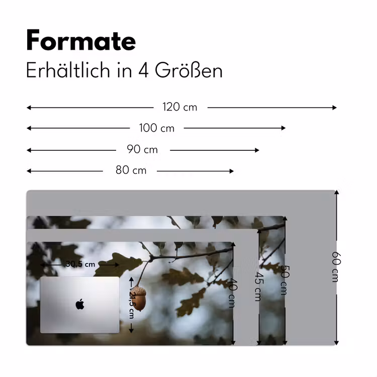 Eikel - Eikenblad - Bos - Herfst - Natuur Muismat XXL klein -ysfeer5_duits