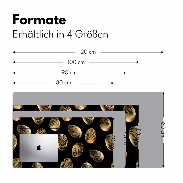 Eieren - Goud - Patroon Muismat XXL klein -ysfeer5_duits