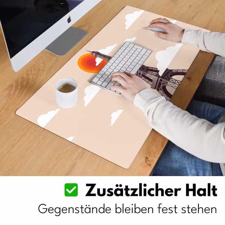 Schreibtischunterlage - Eiffelturm – Sonne – Architektur – Abstrakt – Beige - Eiffeltoren - Zon - Architectuur - Abstract - Beige Muismat XXL klein