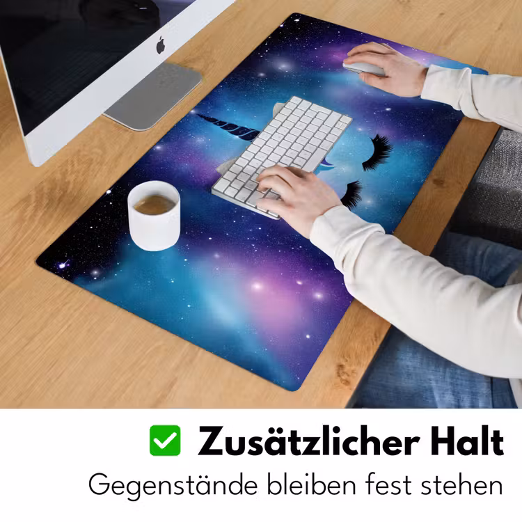 Eenhoorn - Sterren - Magisch - Blauw Muismat XXL klein -ysfeer3_duits