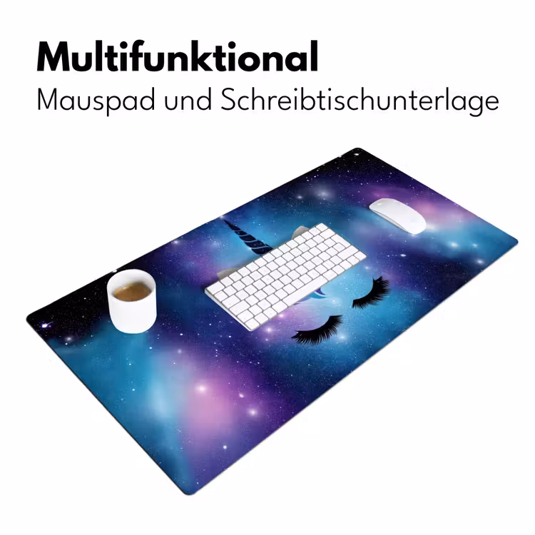 Eenhoorn - Sterren - Magisch - Blauw Muismat XXL klein -ysfeer4_duits