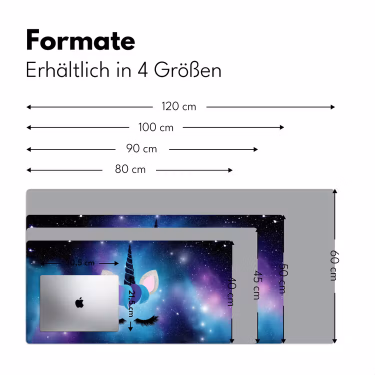 Eenhoorn - Sterren - Magisch - Blauw Muismat XXL klein -ysfeer5_duits