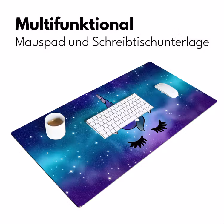 Eenhoorn - Sterrenhemel - Ster - Blauw Muismat XXL klein -ysfeer4_duits