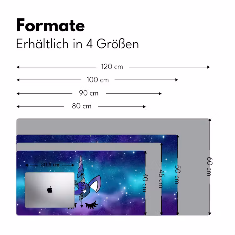 Eenhoorn - Sterrenhemel - Ster - Blauw Muismat XXL klein -ysfeer5_duits