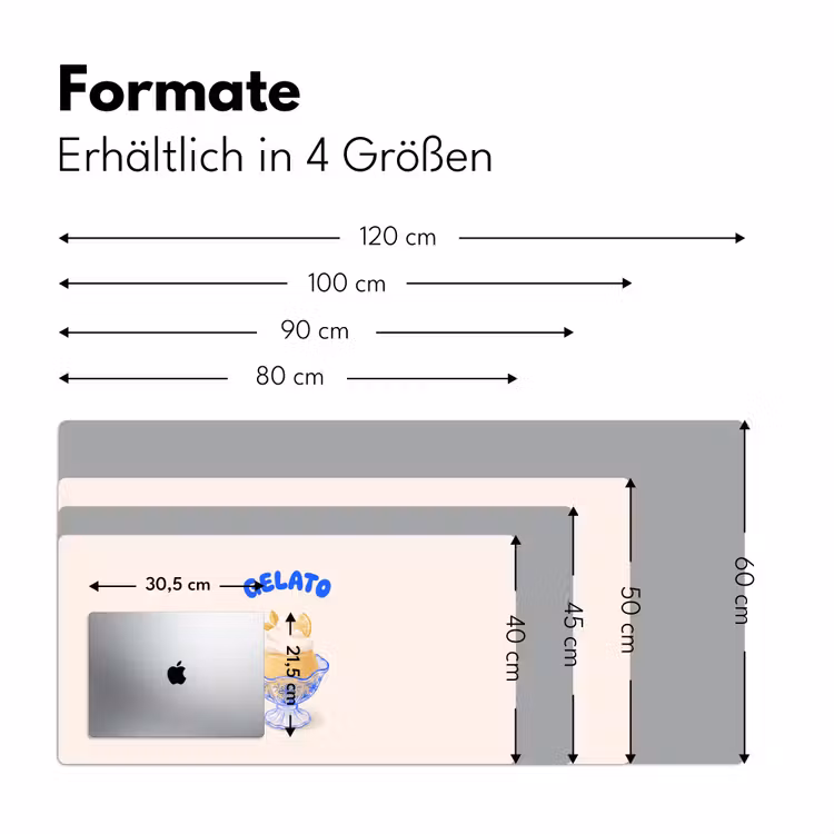 Schreibtischunterlage - Eis – Zitrone – Illustration – Gelb – Dessert - IJs - Citroen - Illustratie - Geel - Dessert Muismat XXL klein
