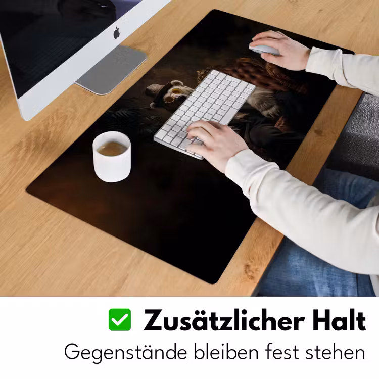 Ijsbeer - Hoed - Bril - Stoel Muismat XXL klein -ysfeer3_duits