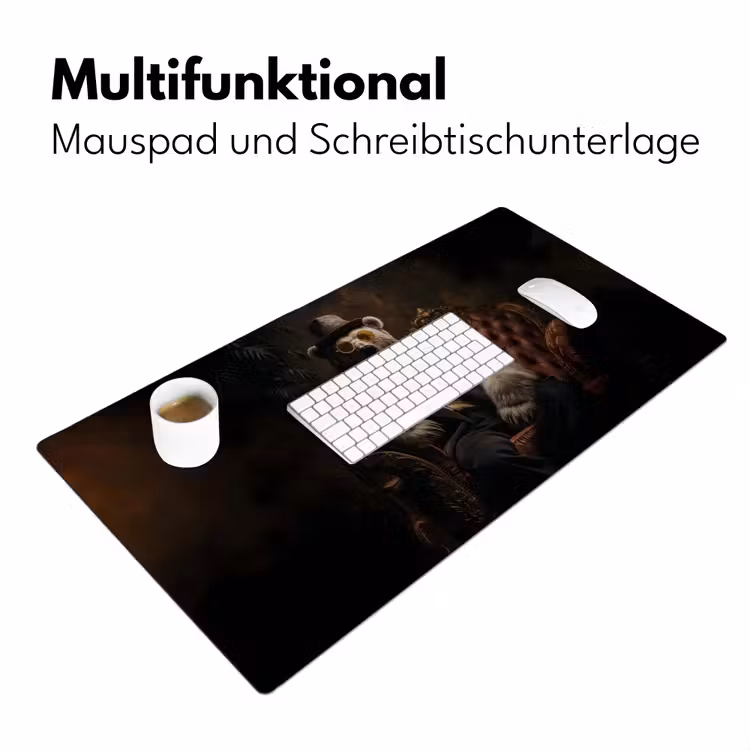 Ijsbeer - Hoed - Bril - Stoel Muismat XXL klein -ysfeer4_duits