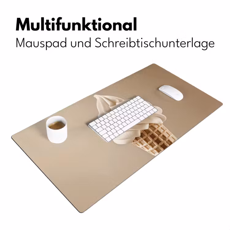IJs - Softijs - Romig - Hoorntje - Beige Muismat XXL klein -ysfeer4_duits