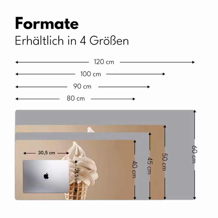 IJs - Softijs - Romig - Hoorntje - Beige Muismat XXL klein -ysfeer5_duits