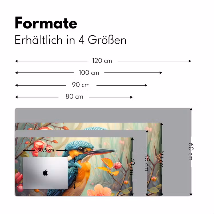 IJsvogel - Bloesem - Natuur - Vogels - Bloemen Muismat XXL klein -ysfeer5_duits