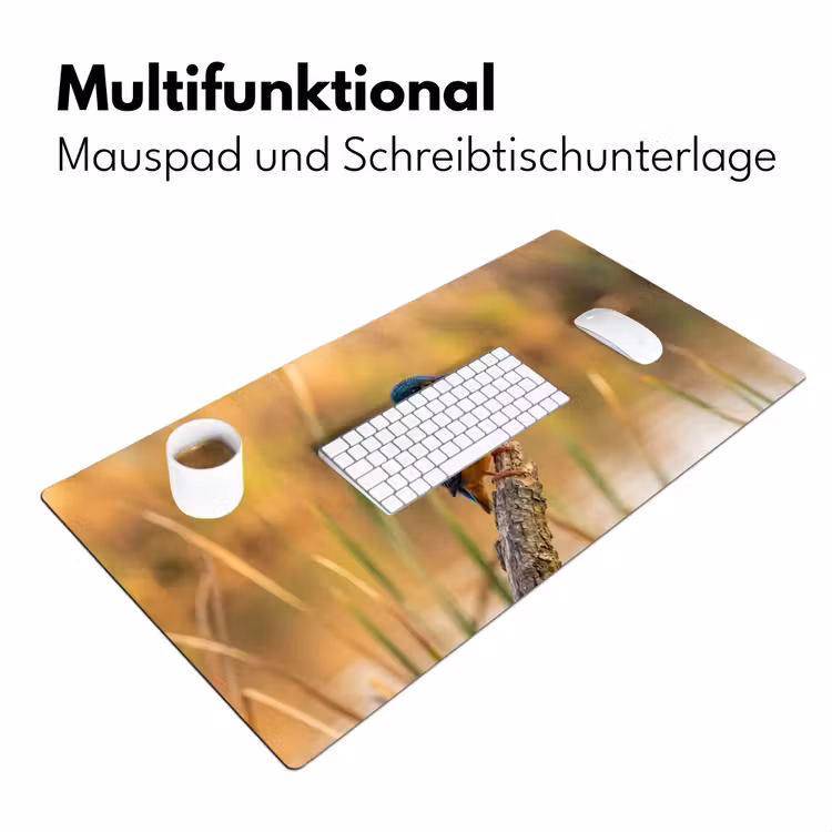 IJsvogel - Tak - Water - Kleurrijk - Levendig Muismat XXL klein -ysfeer4_duits