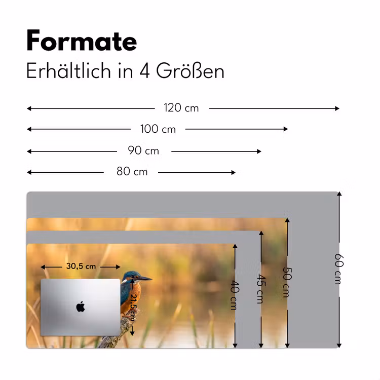 IJsvogel - Tak - Water - Kleurrijk - Levendig Muismat XXL klein -ysfeer5_duits