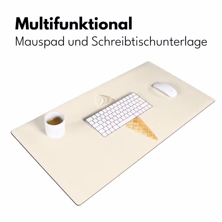 Softijs - Hoorntje - Wit Muismat XXL klein -ysfeer4_duits