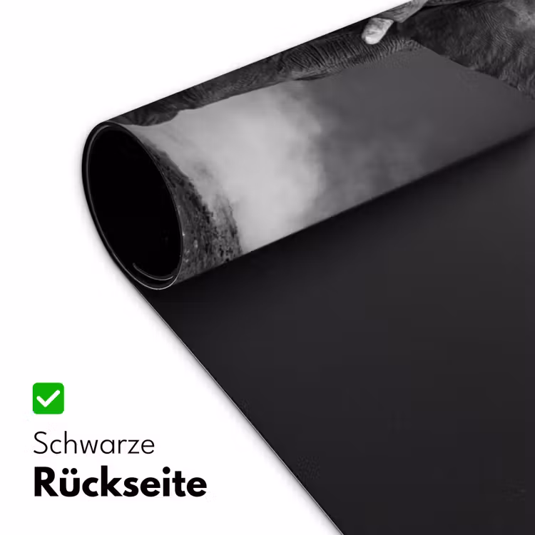 Olifant - Zwart - Wit - Rook Muismat XXL klein -ysfeer2_duits