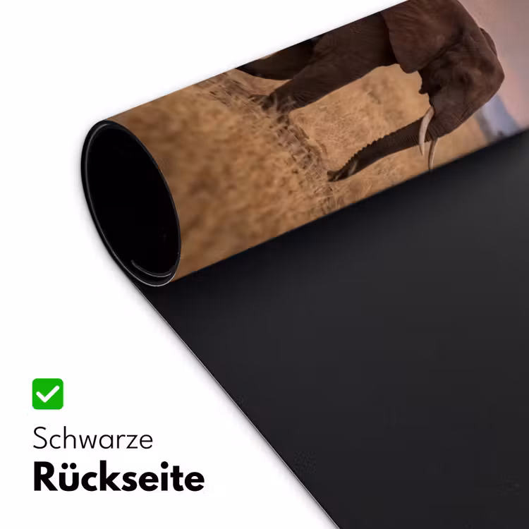 Olifanten - Savanne - Zonsondergang - Afrika - Warm Muismat XXL klein -ysfeer2_duits