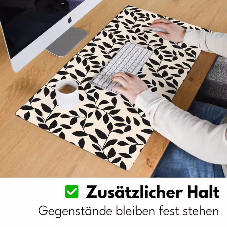 Elegant - Patroon - Zwart - Beige Muismat XXL klein 681 -ysfeer3_duits