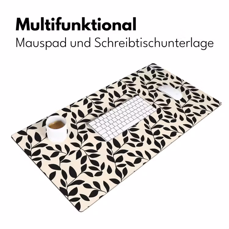 Elegant - Patroon - Zwart - Beige Muismat XXL klein 681 -ysfeer4_duits