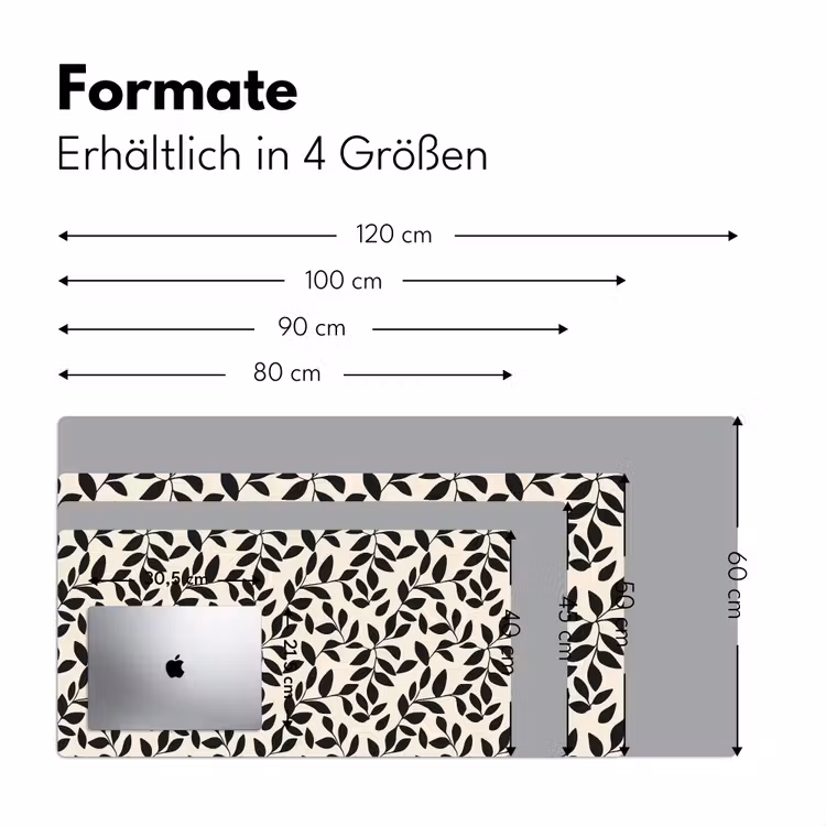 Elegant - Patroon - Zwart - Beige Muismat XXL klein 681 -ysfeer5_duits