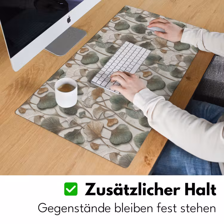 Elegant - Bladeren - Groen Muismat XXL klein 681 -ysfeer3_duits