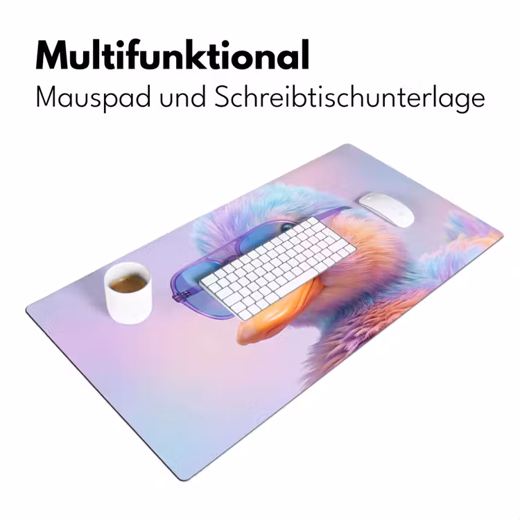 Eend - bril - Pastel Muismat XXL klein -ysfeer4_duits