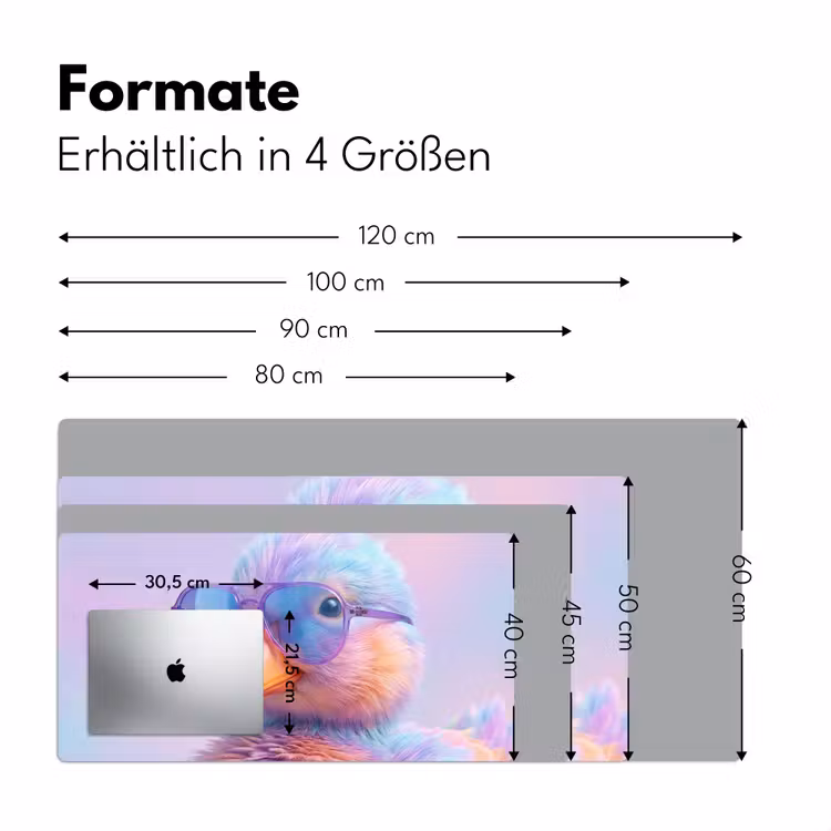 Eend - bril - Pastel Muismat XXL klein -ysfeer5_duits