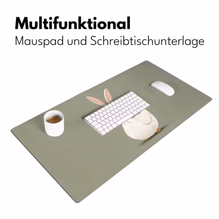 Eend - Konijnoren - Grijs Muismat XXL klein -ysfeer4_duits