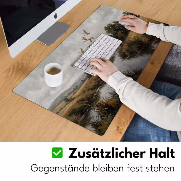 Eenden - Rivier - Landschap - Vlucht - Nostalgisch Muismat XXL klein -ysfeer3_duits